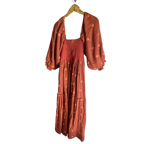 Free People Dahlia Embroidered Maxi Dress in Ginger Snap Combo - Picture 4 of 15